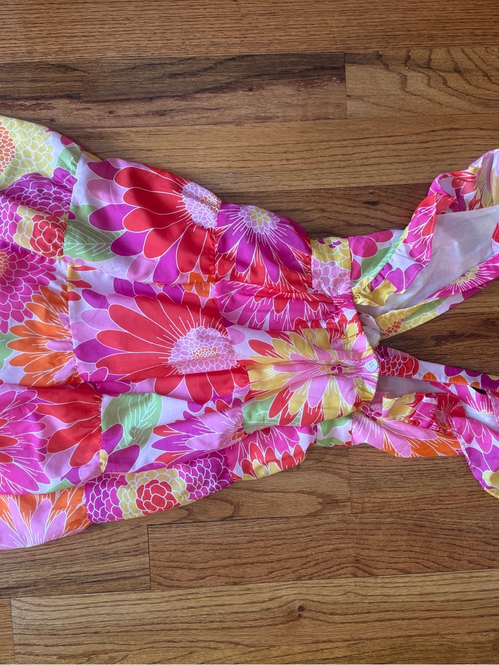 J. Marie Floral V-Neck Mini Dress - Pink Multi - Picture 4 of 4
